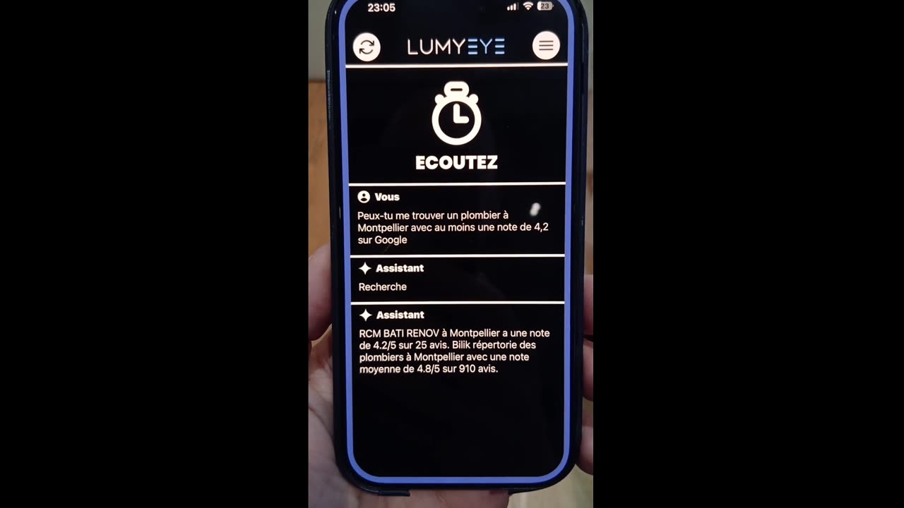 Démo Lumyeye Pro : recherche web vocale
