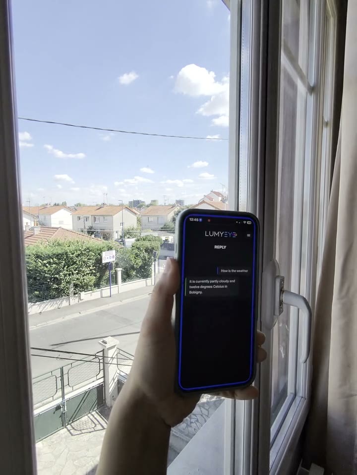 Still from the English demo: Voice weather of the day