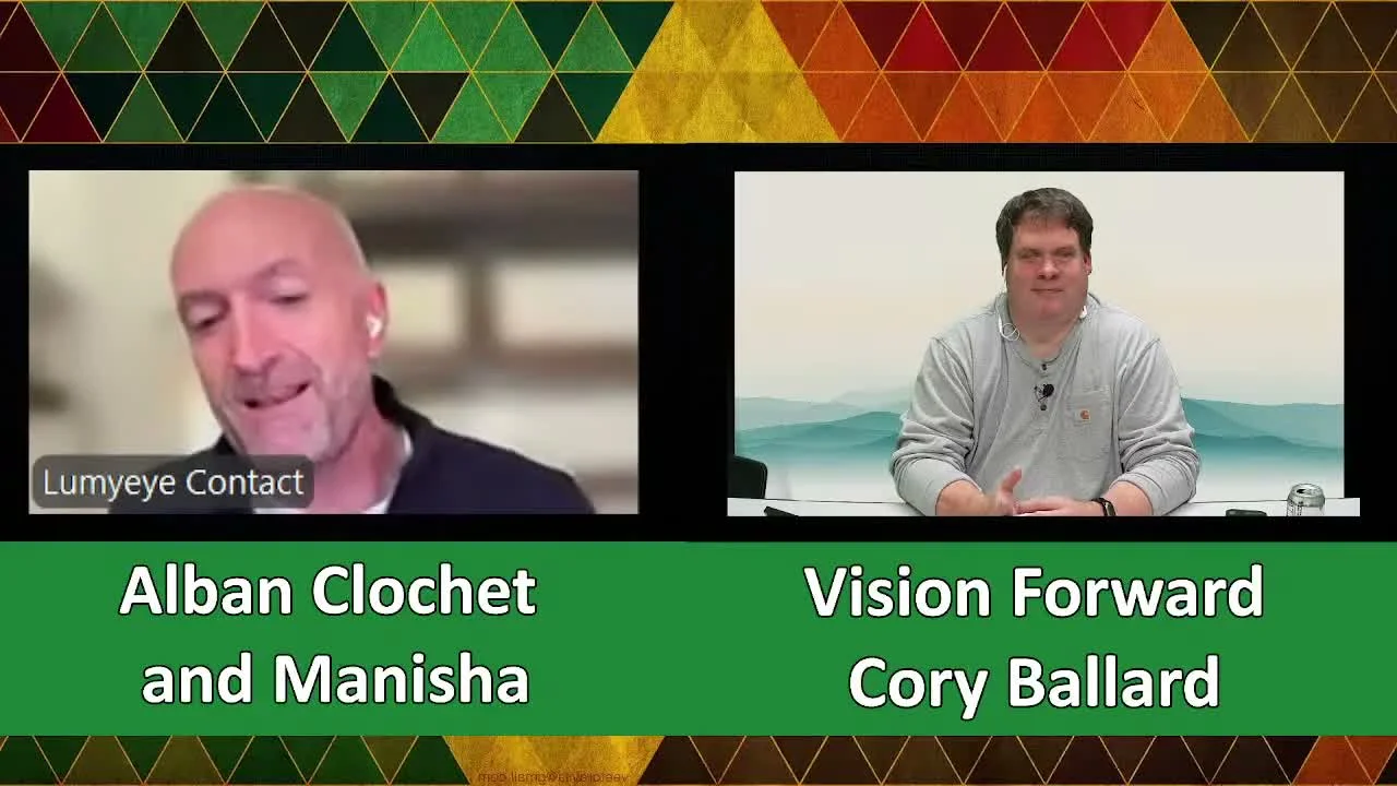 Alban Clochet et Cory Ballard pendant Tech Connect Live ; le bandeau cite Alban Clochet et Manisha.
