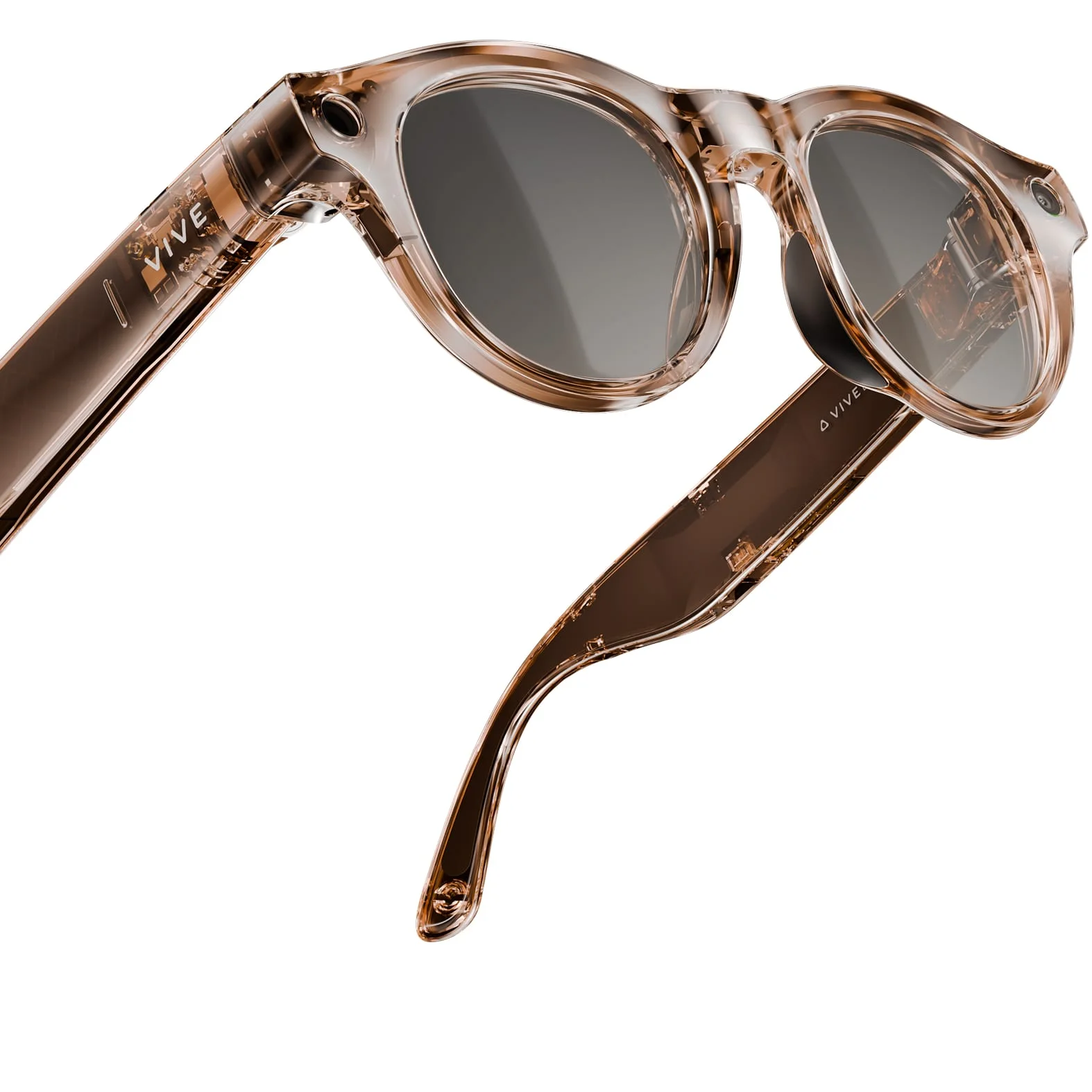 Translucent Pantos VIVE Eagle smart glasses with the camera visible in the frame