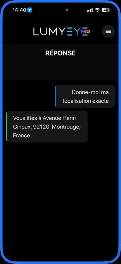 Lumyeye Pro — localisation GPS précise à la voix